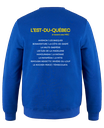 JDQ EST-DU-QUÉBEC - L00540 Chandail à col rond en molleton pour adultes - SE. S16126 (AVG) - SE. S16127 (DOS)