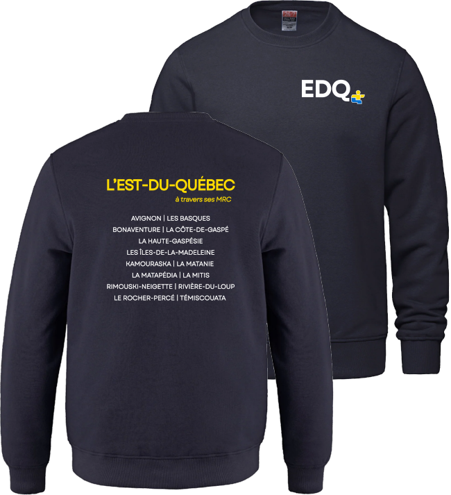 JDQ EST-DU-QUÉBEC - L0540Y Chandail à col rond en molleton pour jeunes - SE. S16126 (AVG) - SE. S16127 (DOS)